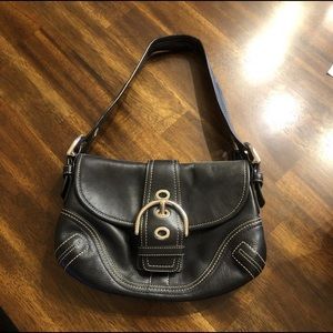 Black leather Coach purse
